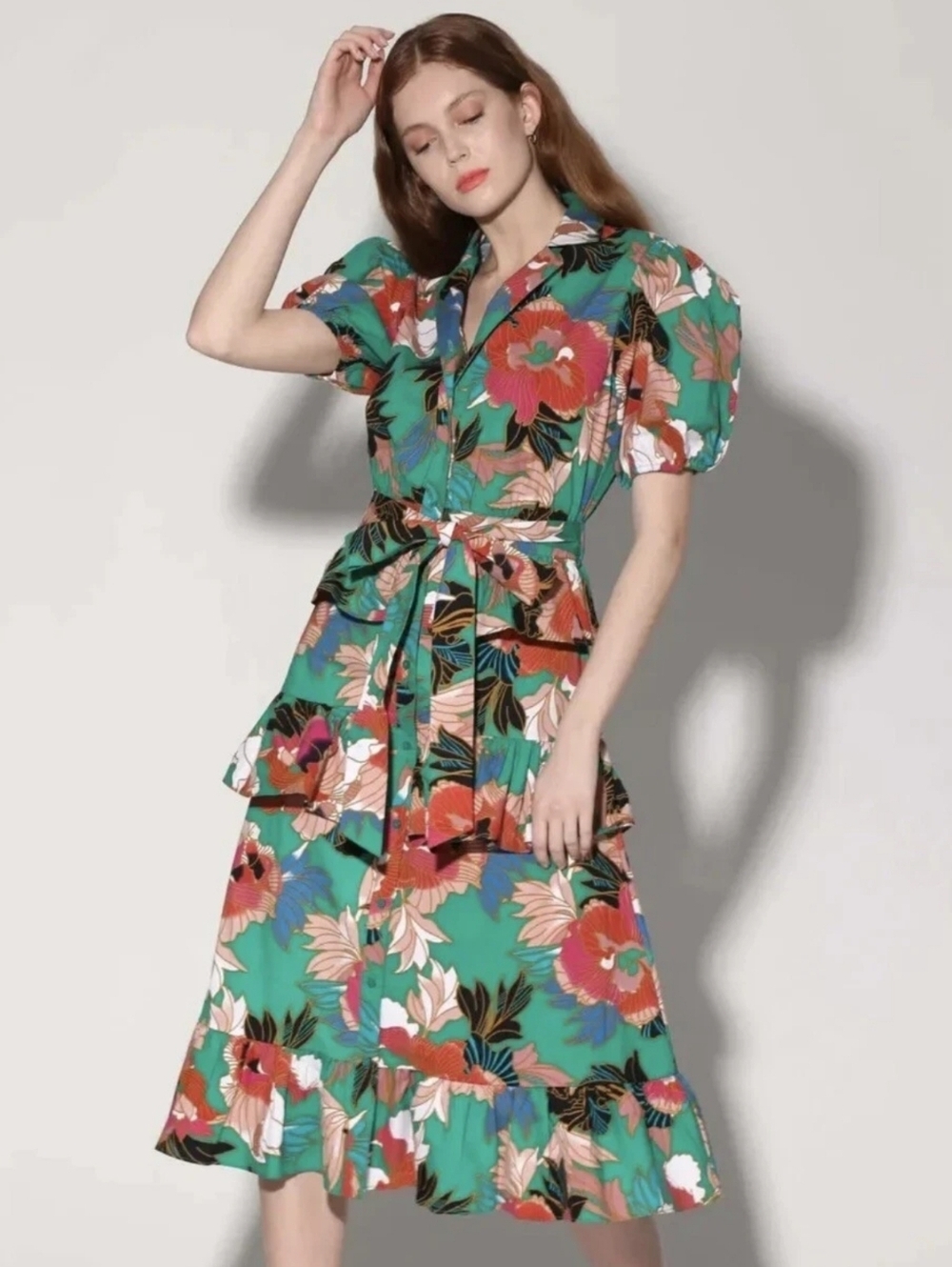 Walter Baker Floral Tiered Georgina Dress in Las Olas Dress
